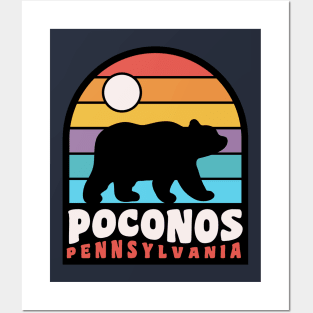 Poconos Pennsylvania Pocono Mountains Bear Badge Posters and Art